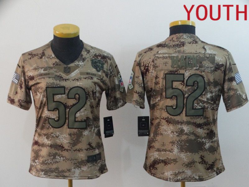 Youth Chicago Bears #52 Mack Camo Nike Olive Salute To Service Limited NFL Jersey